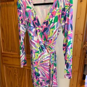 Vibrant Multicolor Wrap Dress